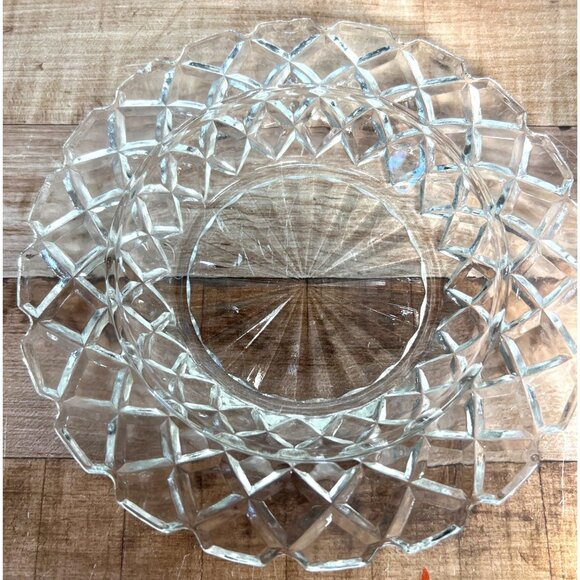 Vintage Crystal Hobstars Covered Butter Dish Intricate Cut Glass Serving Piece - Picture 5 of 6